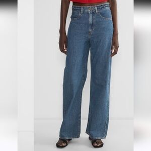 Aritzia Levis Ribcage Wide Leg Braided Size 29 Big Yikes (dark wash)